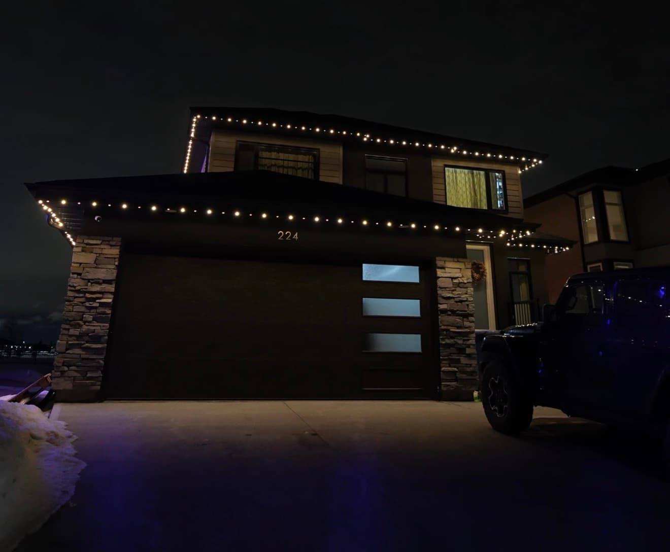 Colourful holiday lighting display