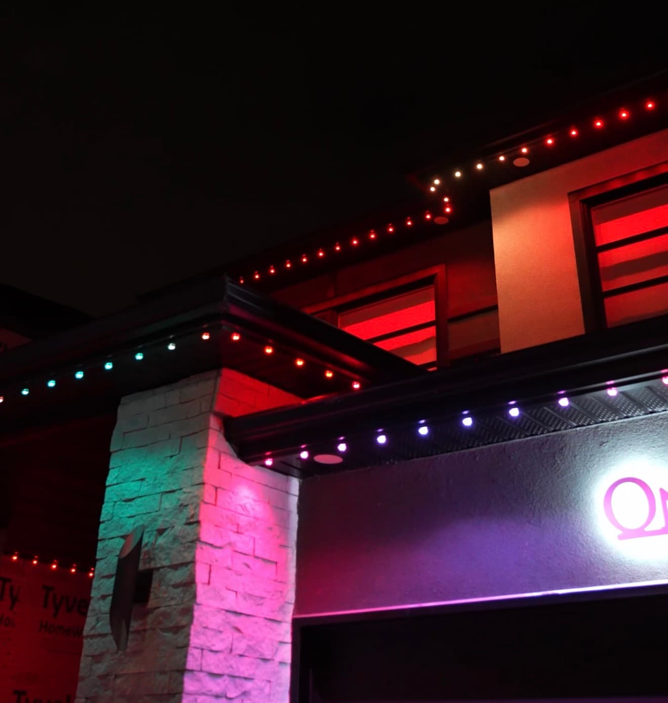 Professional LED installation close-up