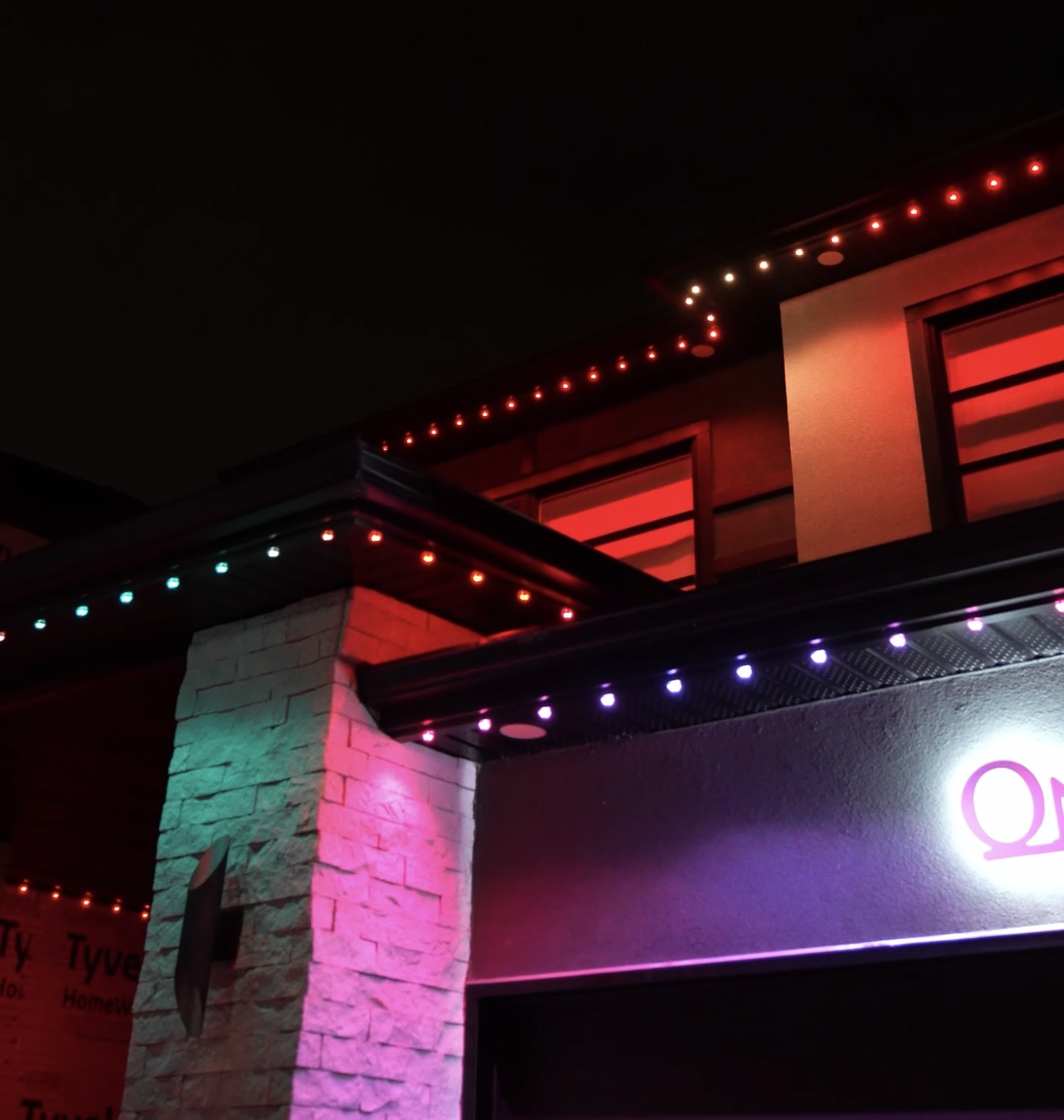 Professional LED installation close-up